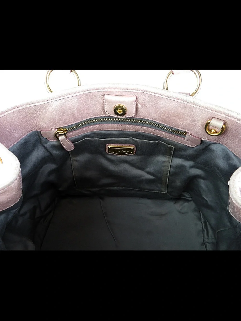 Miu Miu Taupe Leather Top-Handle Tote
